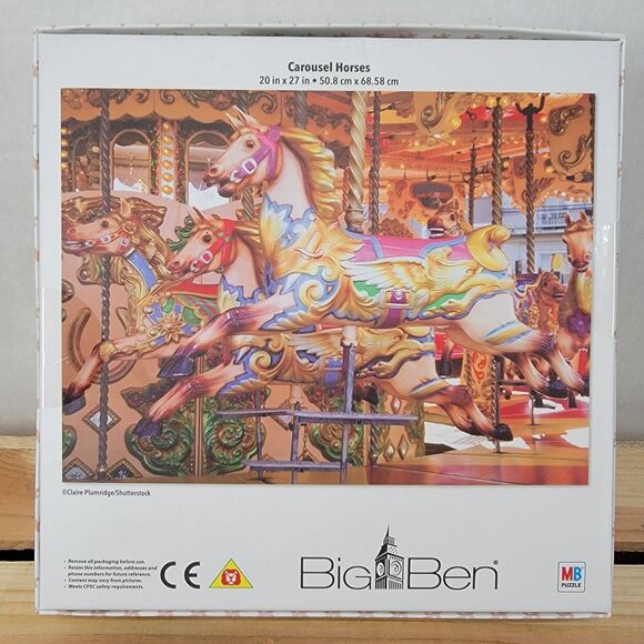 Carousel Horses 1000 Piece Puzzle Big Ben - SEALED - Picture 2 of 3